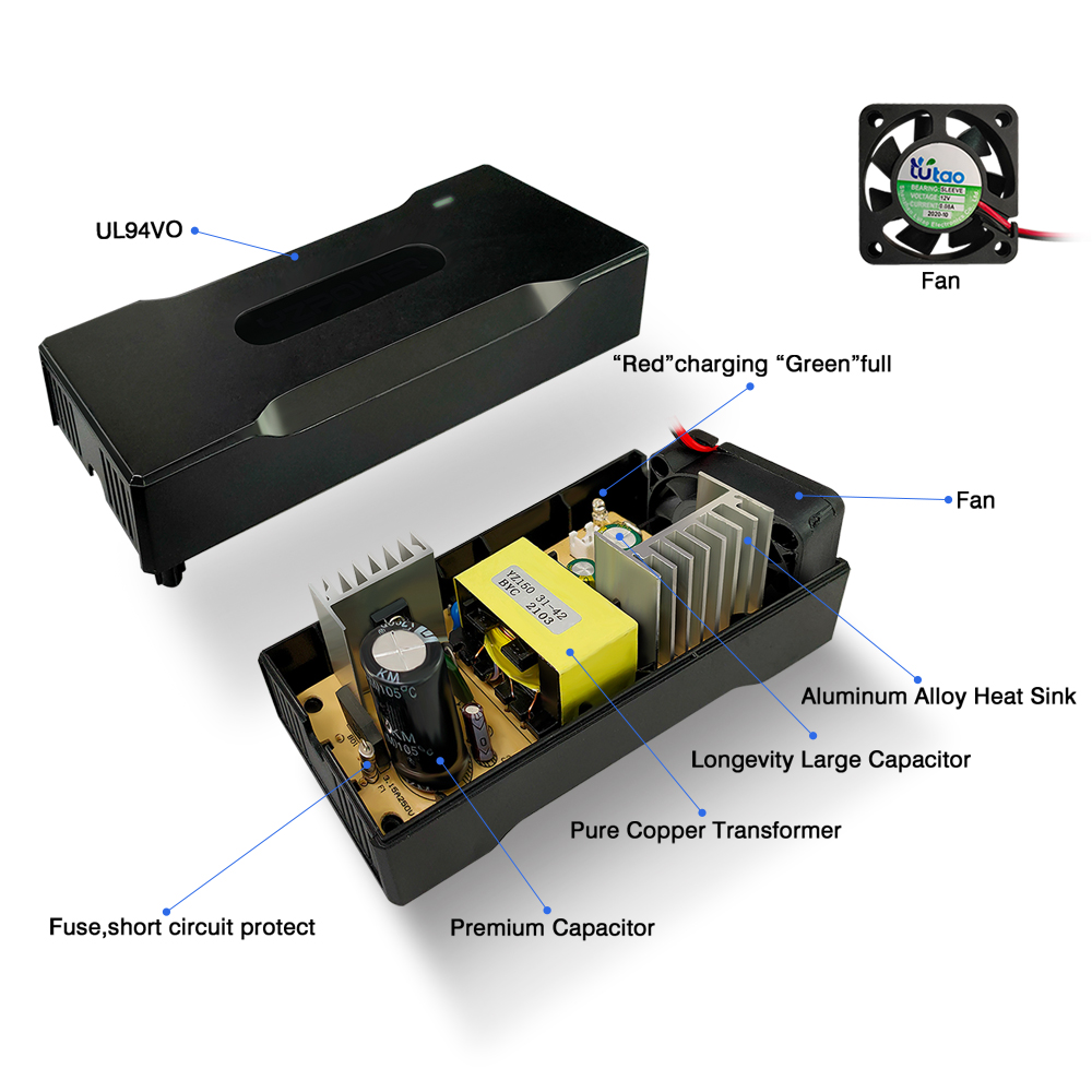 carregador de bateria acidificada ao chumbo do lítio 12V LiFePO4 12.6V 14.6V 8A